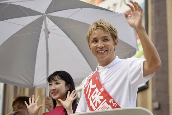 日本維新の会から立候補した久保優太氏