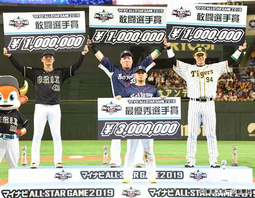  昨年のオールスター第１戦の表彰式