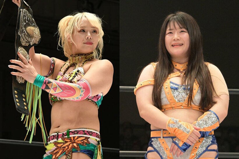 ハイスピード王者の水森由菜(左)と、挑戦者のコグマ