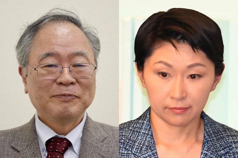 高橋洋一氏(左)にコケにされた自民党・小渕優子議員