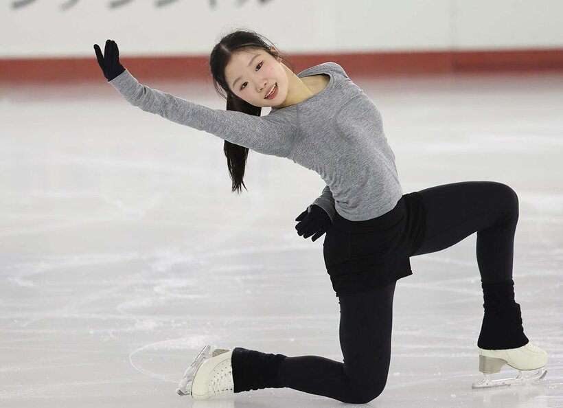 公開練習を行った中井亜美