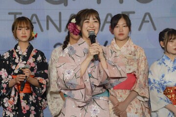 「ＣＧＭ４８-七夕イベント」で卒業発表した伊豆田莉奈