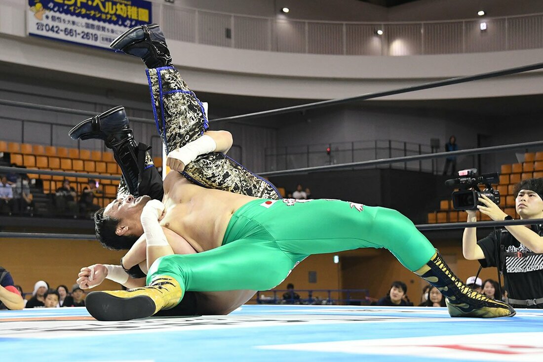 熟練の技でマスター・ワト(下)を押さえ込んだ田口隆祐