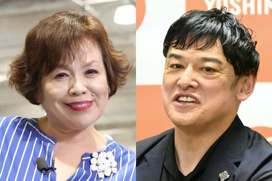 上沼恵美子(左)とシャンプーハットのてつじ