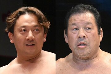 LEONA(左)と藤波辰爾