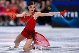 中立選手として女子シングルに出場するロシアのアデリア・ペトロシャン（ロイター）