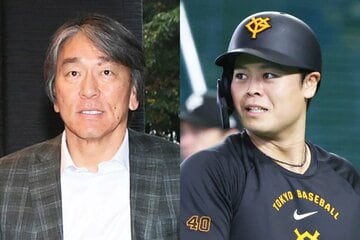 巨人・松井秀喜新監督(左)と中山礼都