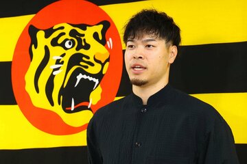 虎党へ感謝の言葉を口にした佐藤輝明