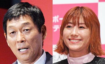  明石家さんま(左)と娘のＩＭＡＬＵ（東スポWeb）