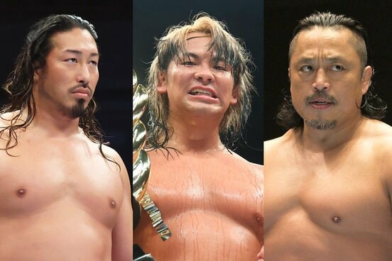 左から辻陽太、大岩陵平、後藤洋央紀