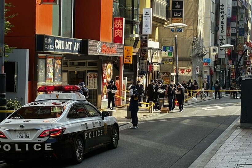 女性が刺された事件現場付近