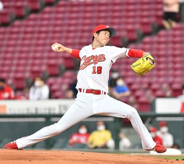 広島・森下暢仁のルーキー時代の投球フォーム（2020年）