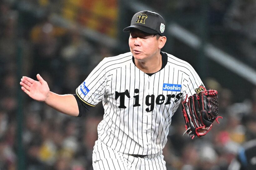 ５回、ピンチをしのぎ吠える阪神・畠世周