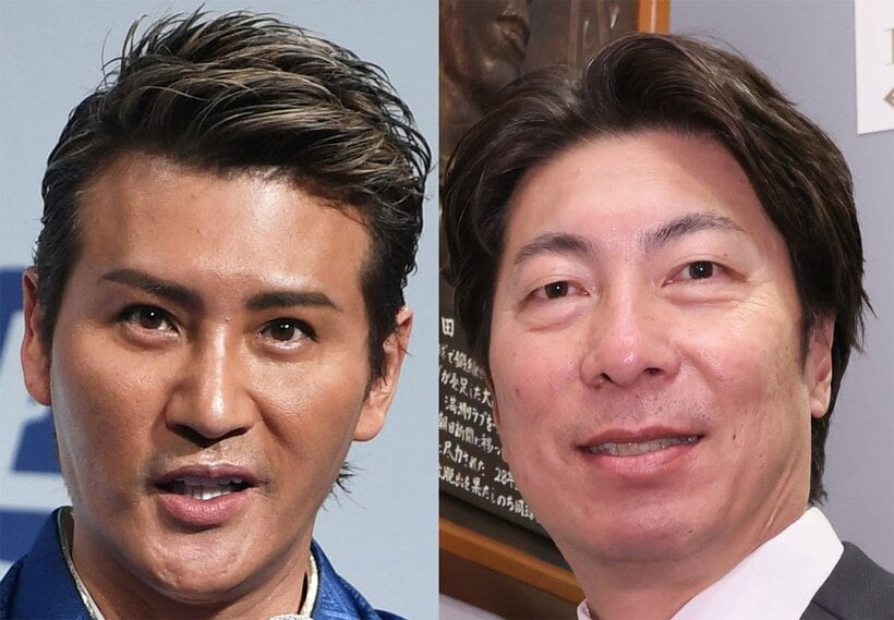 左から新庄監督、高津監督（東スポWeb）