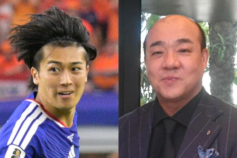中村敬斗（左）を絶賛した西村社長