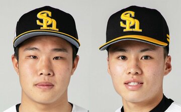  ソフトバンク・井上(左)と川原田（東スポWeb）