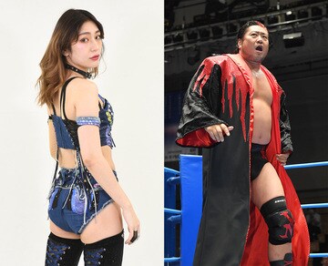  ともに藤沢出身の上福ゆき(左)と諏訪魔（東スポWeb）