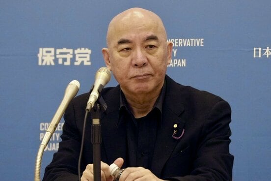 会見した日本保守党の百田尚樹代表