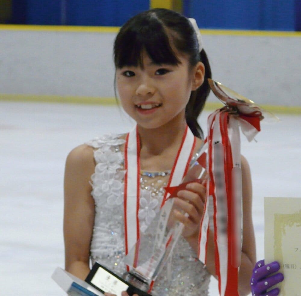 アイスリンク仙台を拠点に練習していた小学校時代の鈴木なつ（本人提供）