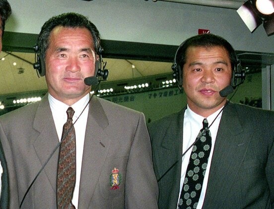  左から長嶋茂雄氏、掛布雅之氏（１９８９年・東スポWeb）