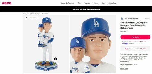 大谷翔平が大谷翔平を〝抱っこちゃん人形〟72時間限定で予約販売