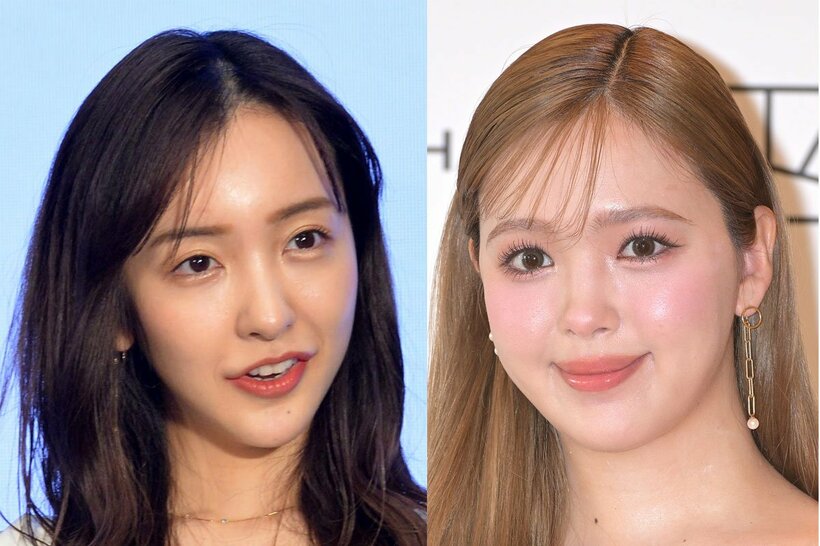 板野友美（左）と藤田ニコル