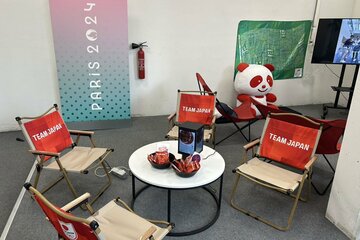 選手村の居住棟内に設けられた「ＴＥＡＭ ＪＡＰＡＮ Ｃａｆｅ」