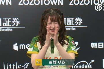 自らの１位はもちろんチームのポイント加算に喜ぶ東城選手