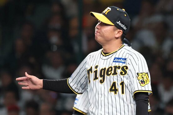 ５回に２点目を失い、渋い表情の阪神・村上頌樹
