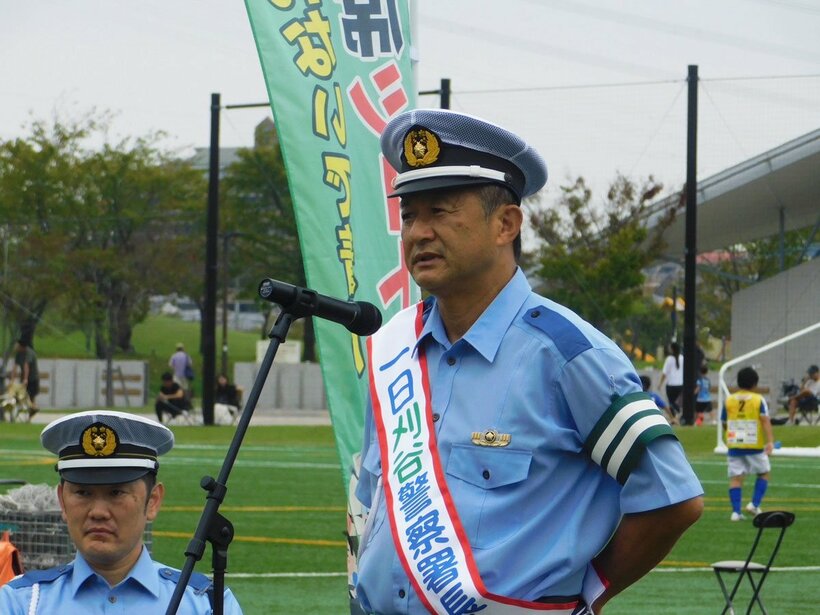 愛知・刈谷警察署の一日署長を務めた武田修宏氏
