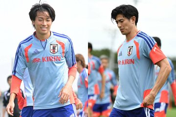 森保ジャパンで活躍するＭＦ中村敬斗(左)とＤＦ谷口彰悟