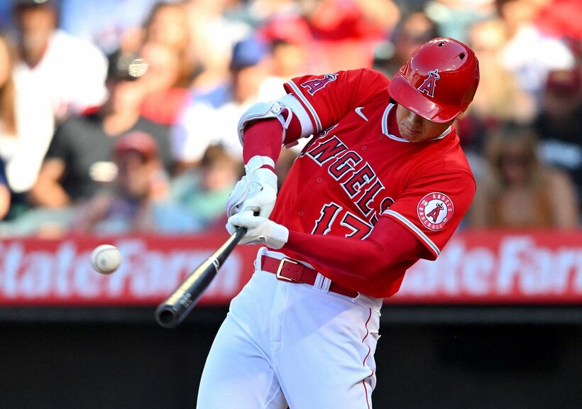  ３回にヒットを放った大谷（ロイター＝USA　TODAY　Sports)