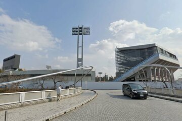 アジア大会の会場となる名古屋市瑞穂公園陸上競技場（Googleストリートビューから）