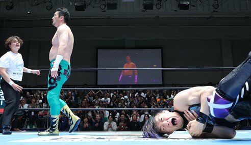 新日本・BOSJ】田口隆祐が大会最短タイムの5秒でSHOを料理「6