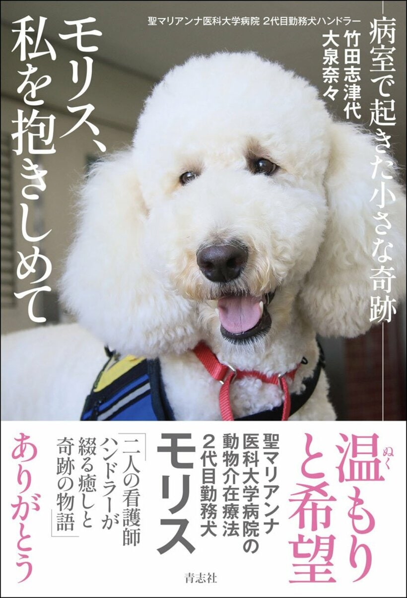 スタンダード・プードルのモリスの物語が刊行された（「モリス、私を抱きしめて」青志社刊より）