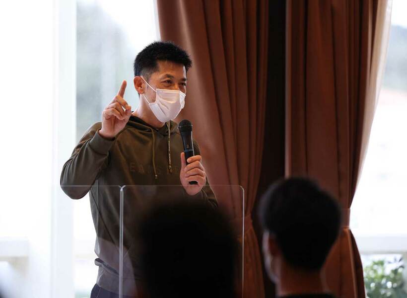  阪神・矢野監督は全体ミーティングで虎ナインに決意を示した（阪神タイガース提供）