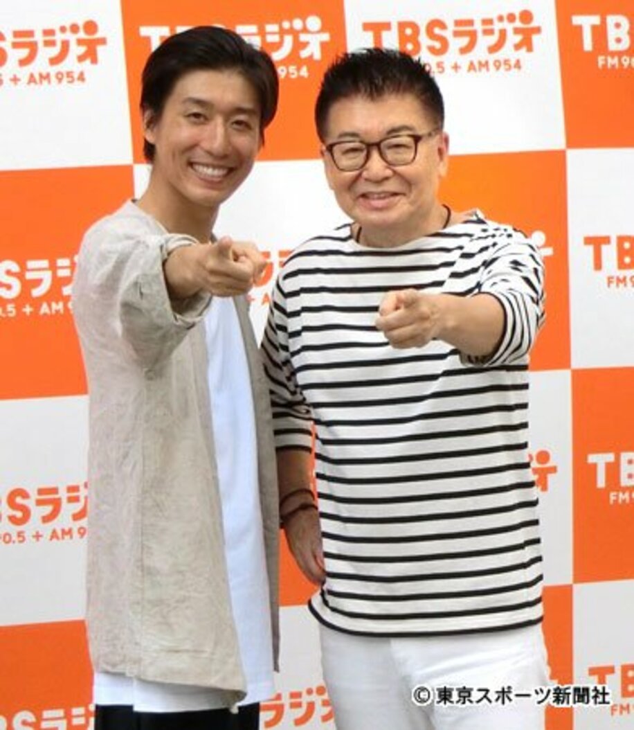  イベントで次男・翔（左）と共演した生島ヒロシ
