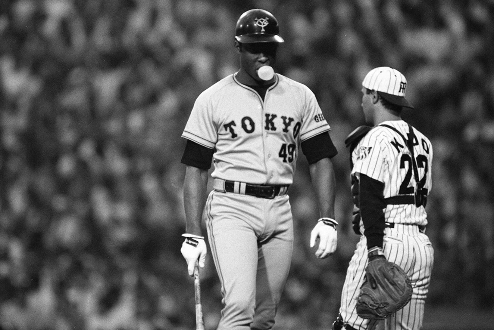 風船ガムを膨らませる巨人・クロマティ（1985年）