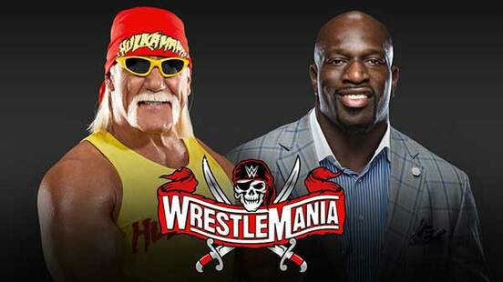  ホストを務めることが決定したタイタス・オニール（右）とハルク・ホーガン (C)2021 WWE, Inc. All Rights Reserved.
