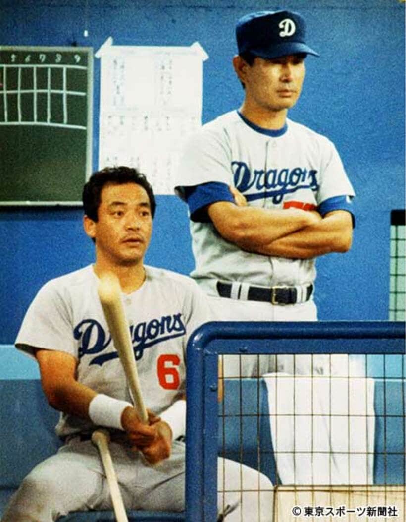  選手時代の落合（左）と星野監督の間には微妙な空気が流れていた