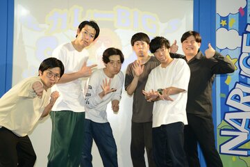 左から榎本淳、カミムラ、仮屋そうめん、松山弘樹、折田智久、ともやっぷ
