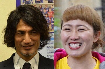  本並健治氏（左）と丸山桂里奈