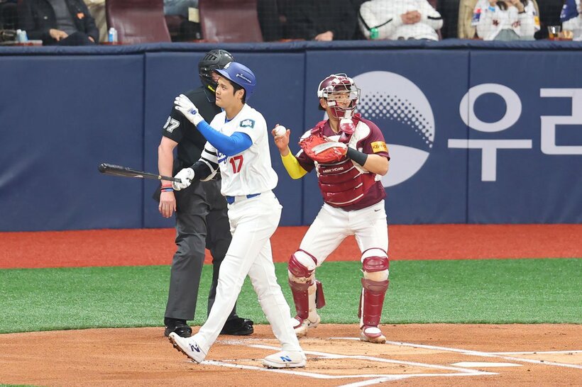 初回、空振り三振に倒れた大谷翔平