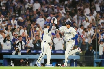 第２子誕生祝いの16号を放ったドジャース・大谷翔平（ロイター）