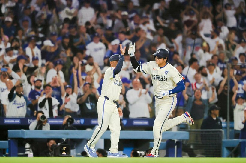 第２子誕生祝いの16号を放ったドジャース・大谷翔平（ロイター）