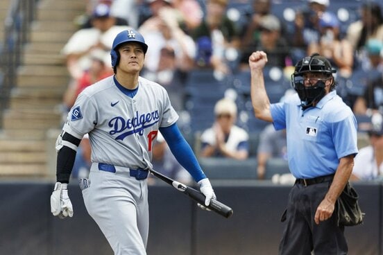 三振が目立つドジャース・大谷翔平（左＝ロイター）