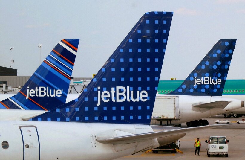  ジェットブルー航空の機内で…（ロイター）