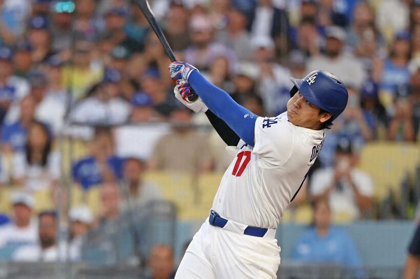 MLB通算300号を放った大谷翔平（ロイター）