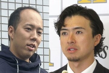 ヤクルト・青柳晃洋（左）とソフトバンク・上沢直之