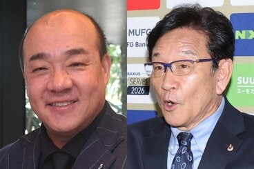 西村誠司氏（左）と栗山英樹氏
